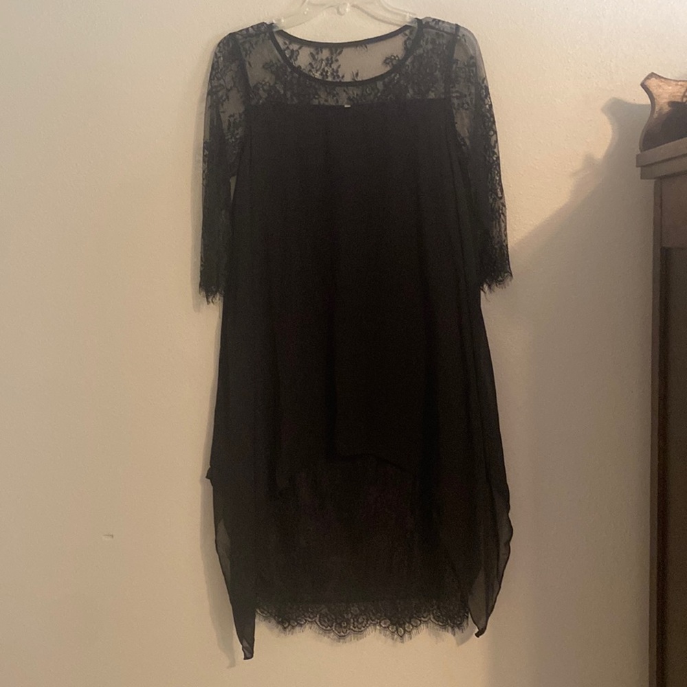 Black lace dress.